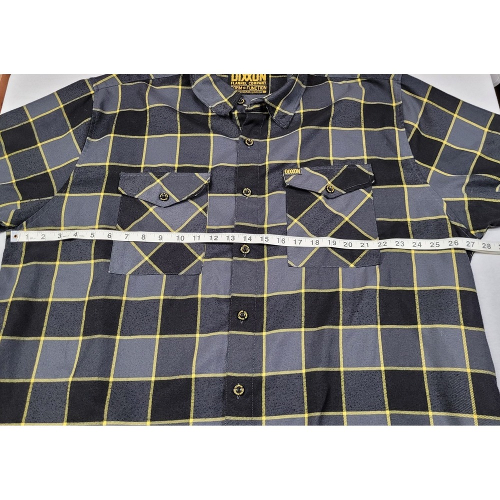 Dixxon Form and Function Flannel Men's 3XL Black Gray Plaid w/ Yellow Stripes - Picture 9 of 10